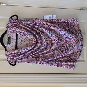 BLACK LABEL BY EVAN-PICONE WOMENS MULTI COLORED DRAPED NECK TOP SIZE EXTRA LARGE